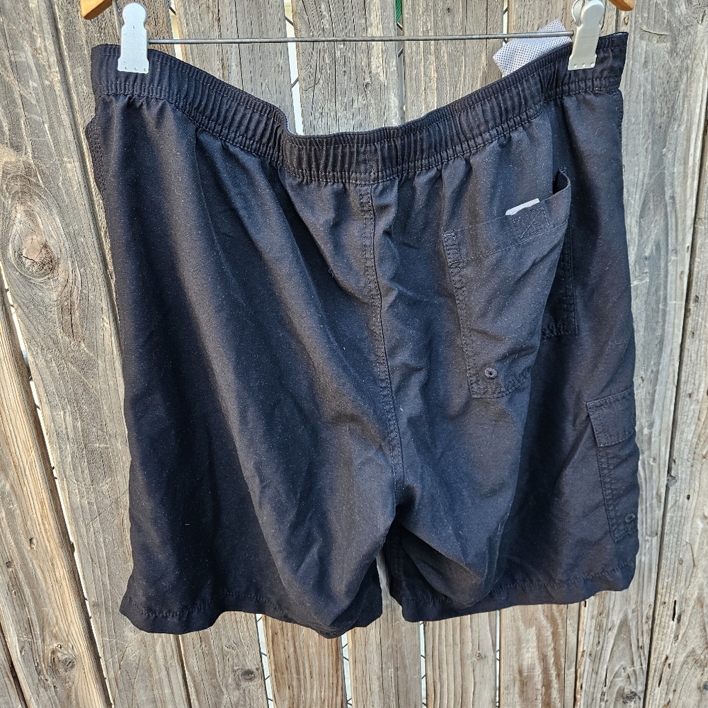 Merona Men's Black Drawstring Cargo Swim Shorts Size L - Picture 14 of 16
